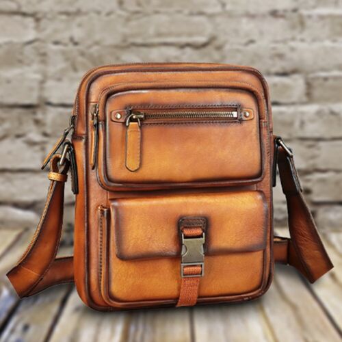 Genuine Leather Purse and Messenger Bag for Men Fashion Leather Shoulder Bags - Picture 14 of 16