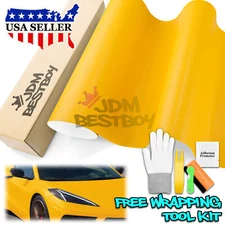 Matte Glitter Yellow Frosted Sparkle Sticker Decal Sheet Car Vinyl Wrap Film DIY