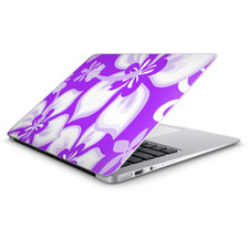 Skin Decal Wrap for Macbook Air 13 Inch 13" - Hibiscus hawaiian flowers Purple