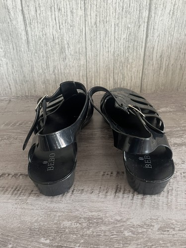 Bebo Jelly T-Bar Sandals Black Size 6 Never Worn - Picture 2 of 6