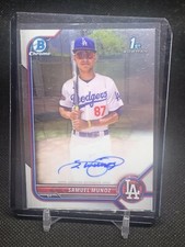 2022 Bowman Chrome 1st Auto Samuel Munoz Dodgers Star Prospect! Beautiful Auto!