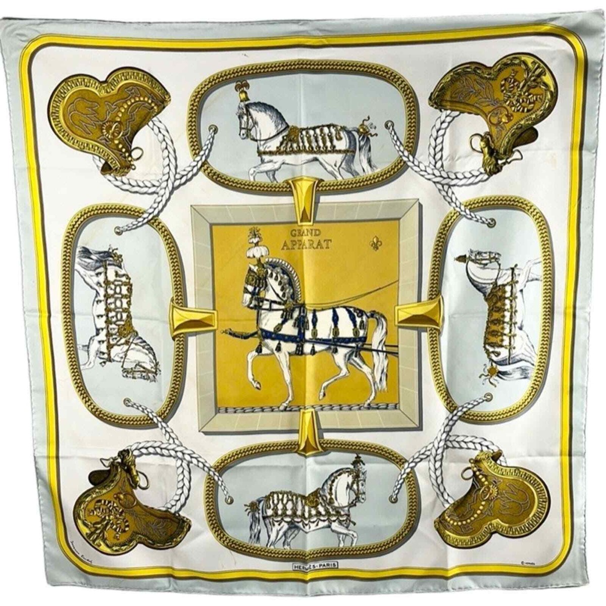 h*o様 HERMÈS Grand Apparat シルクスカーフ Hermes Grand Apparat Silk Scarf | eBay