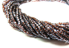1 FULL HANK  DARK TOPAZ LUSTER  9/0 3-CUT  GLASS SEED BEADS  10 Strands