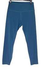 Lululemon Blue Slate Cropped Crop Ankle Leggings 10 = L Yoga Hiking Gym Pilates