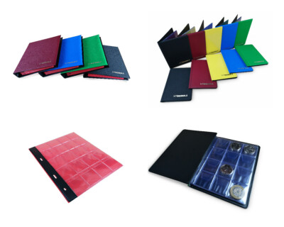 Album Raccoglitore Per Monete SCHULZ Blu - Contiene 200 Monete 50p £1 £2 - 10 Pagine 35x40mm - 2