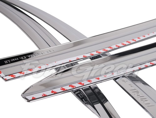 Chrome Window Sun Vent Visor Rain Guards 4P for Volkswagen 2008-2013 Tiguan - Picture 7 of 7