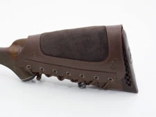 Stright Butt Stock Leather Cover Shotgun Ammo Shell Holder Cheek Rest Padded 