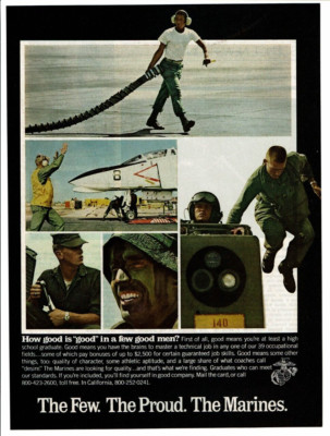 1977 Vintage Print Ad US Marines The Few Proud How good is good in good men?