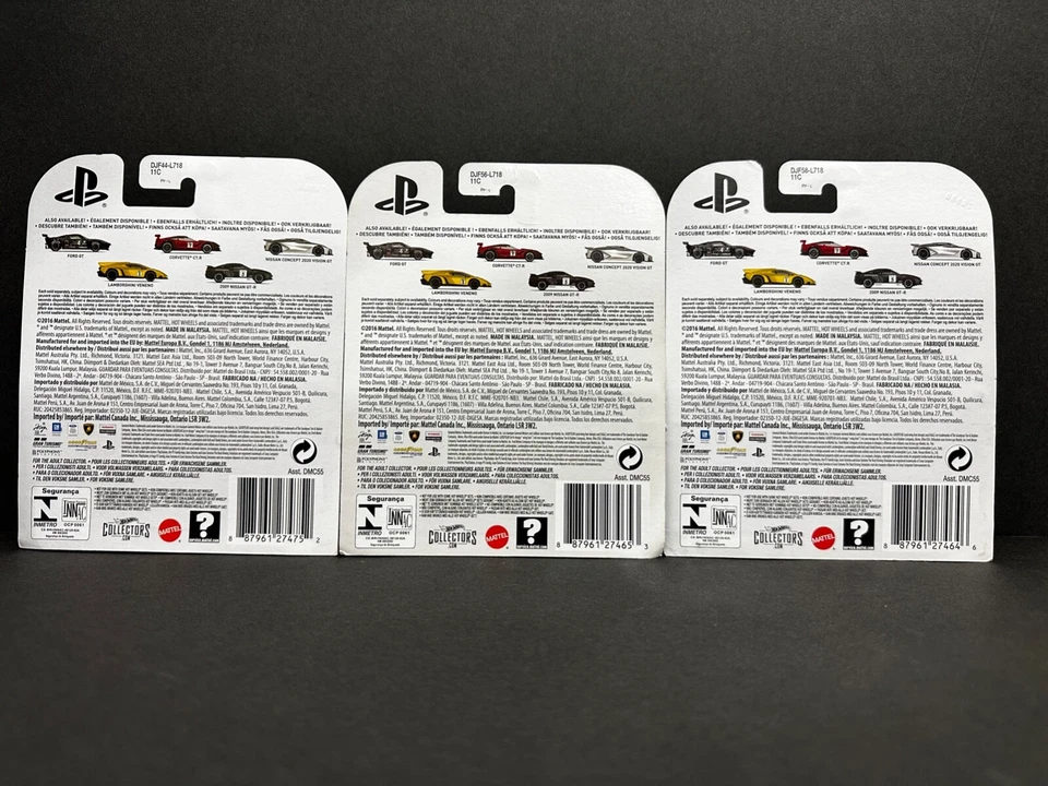 Hotwheels Gran Turismo Corvette C7 .R 日产 2020 Vision 兰博基尼 Veneno 套装 — 第 2/2 张图片