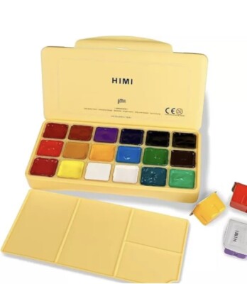 HIMI Gouache Paint Set, Jelly Cup 18 Vibrant Colors(30ml/Pcs(YELLOW) - BRAND New