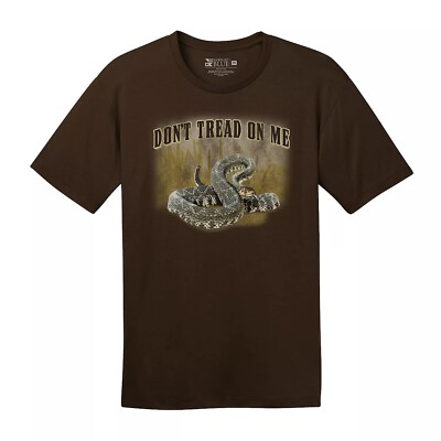 Don't Tread On Me Snake Printed Men's Small New Patriotic Trending Brown T-shirt