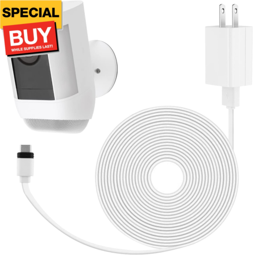 30Ft/9.1m Power Cable for Ring Spotlight Cam Plus/Pro (Battery), Weatherproof... - Picture 2 of 8