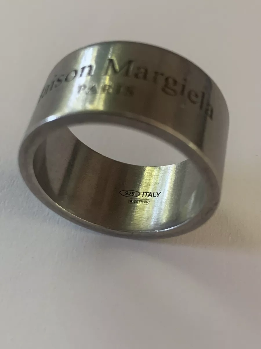 Mens Silver Maison Margiela Wide Band Ring XL