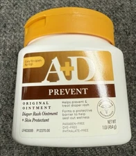 2 New  A + D Prevent Original Ointment Diaper Rash Skin Protectant 16oz Each