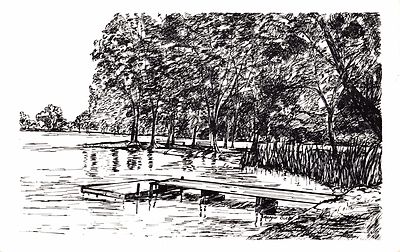 LODI California See- Und Park~Kunstpostkarte Margie Buck~Gewinner 1982