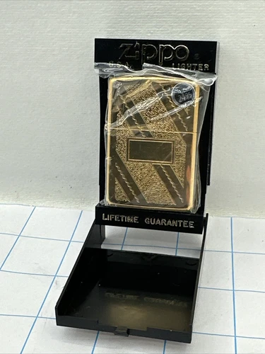 New Gold Tone XI Zippo Lighter 1995 Original Box Bradford PA. U.S.A REG GP Swirl