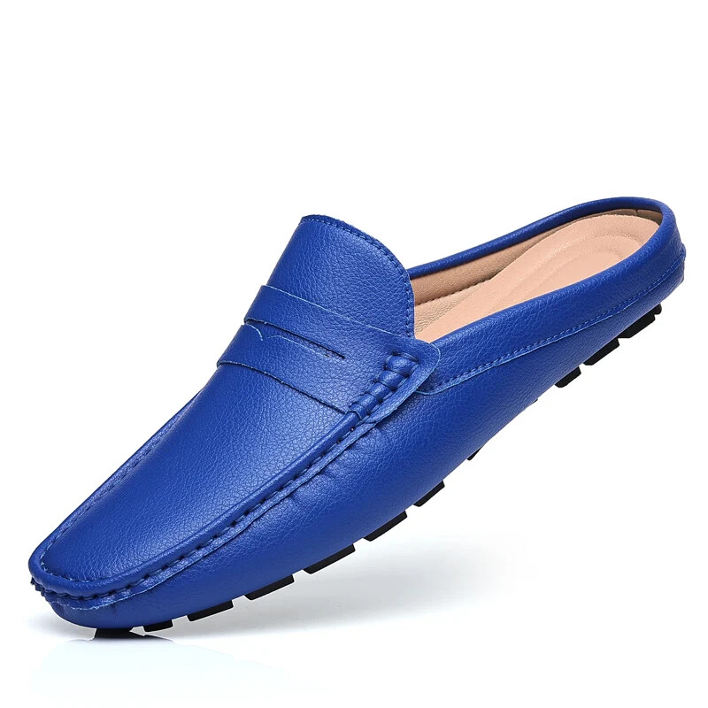 Men\'s Blue Leather Loafers Premium Genuine Slip On Breathable Casual Shoes Jorvalore | Men main image 3