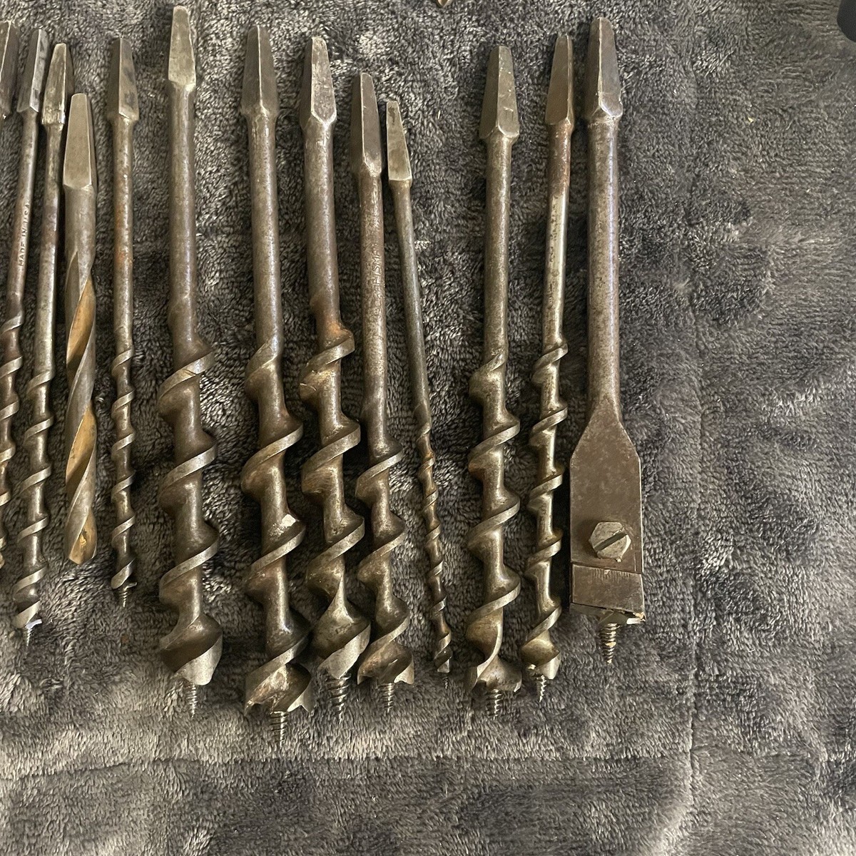 Vintage Hand Drill and Lot of Bits Mostly Made in USA Sought