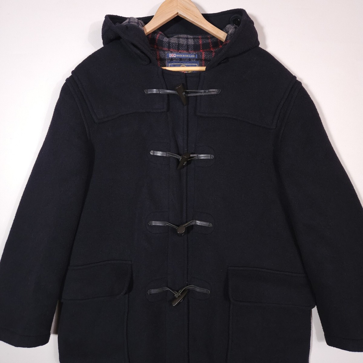 Vintage Gloverall Duffle Coat Wool Blend Hooded Mens size 52
