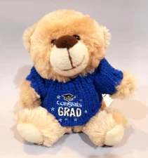 Amscan, Inc. Little Bear Plush with "CONGRATS GRAD" Blue Sweater - GRADUATION