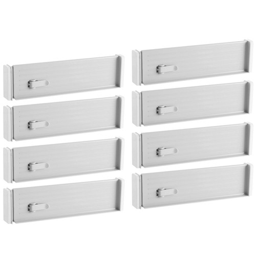 8 Piece Drawers Organizer White Plastic Drawer Organiser Adjustable eBay