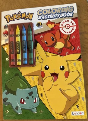 Pokemon Coloring & Activity Book with Stickers and Crayons Brand New | eBay