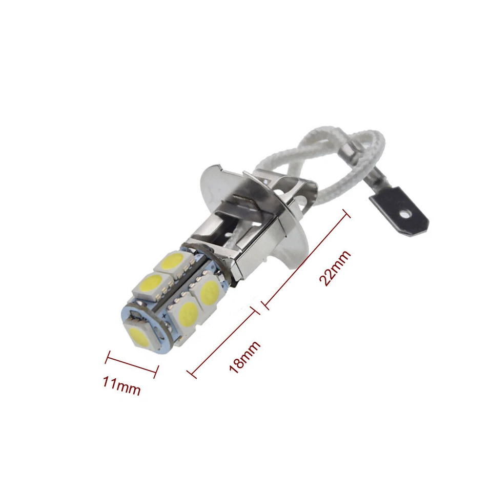 2Pcs H3 5050 Bright White 9 LED Headlight Bulbs Car Fog Light Bulbs Lamp DC12V - Image 3 of 4