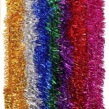 10pc 6.5ft Chunky Tinsel Garland Christmas Tree Xmas Wedding Party Hanging Decor