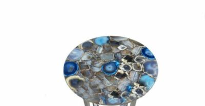 18'' marble table top center coffee inlay  agate round home decor ww15