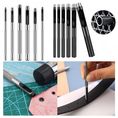 6Pcs Leather Hole Punch Leather Stitching Punch Tool Round forLeather Watch Belt