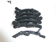 Hair Clips x 6 Professional Crocodile Hairdressing Clamps BLACK