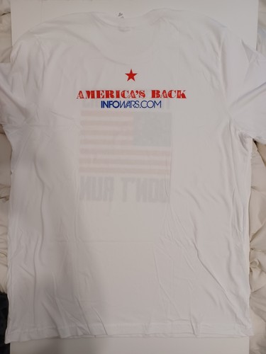 Infowars These Colors Don't Run America's Back Mens White T-Shirt Size 2XL - Picture 3 of 4