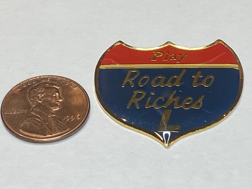 Vintage California Lottery State Lotto Pin Tack Road to Riches Interstate Sign - Picture 2 of 2