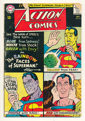 DC Action Comics Issue #317 Comic Book Superman's Rainbow Face! 3.0 G/VG 1964