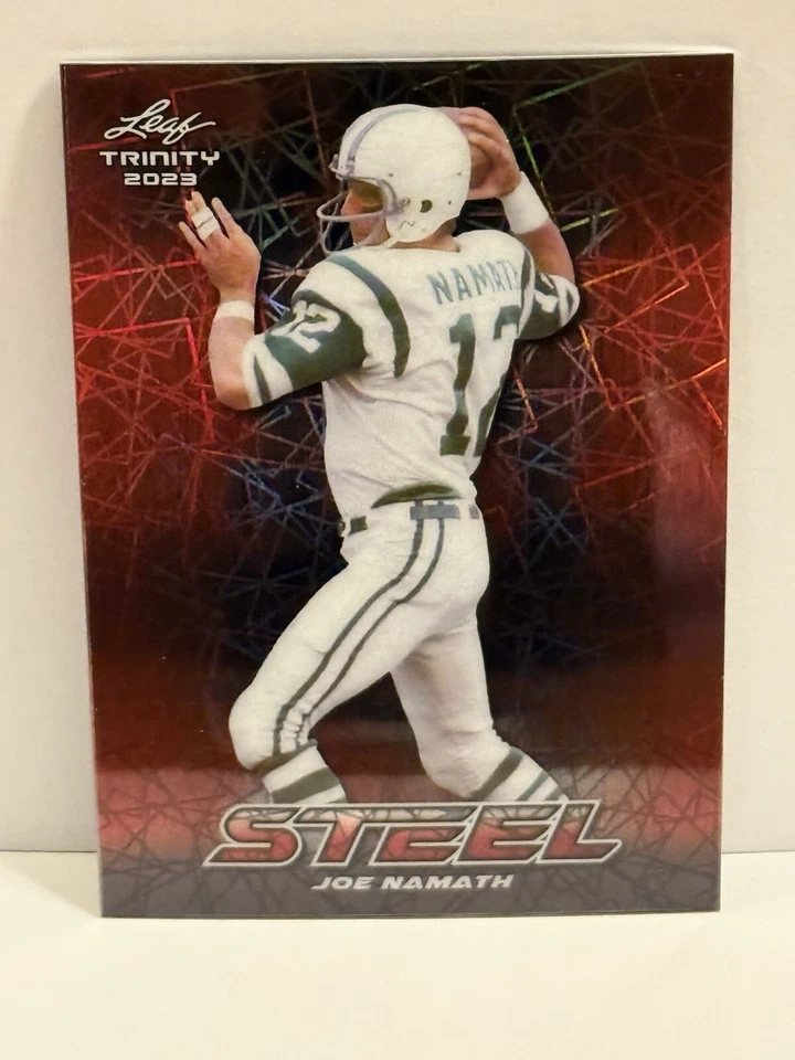 2023 Leaf Trinity Football Red Steel Joe Namath No1/1 #S-49 HOF Jets True 1/1 - Изображение 3 из 4