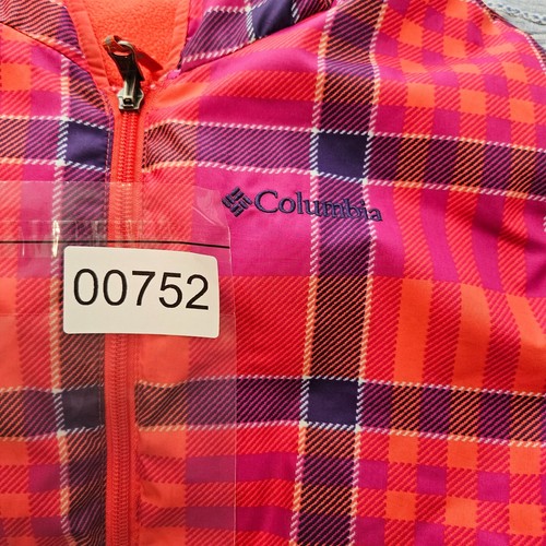 COLUMBIA Girls Reversible Padded Insulated Hooded Jacket Red Plaid Size L 14-16 - Picture 16 of 16