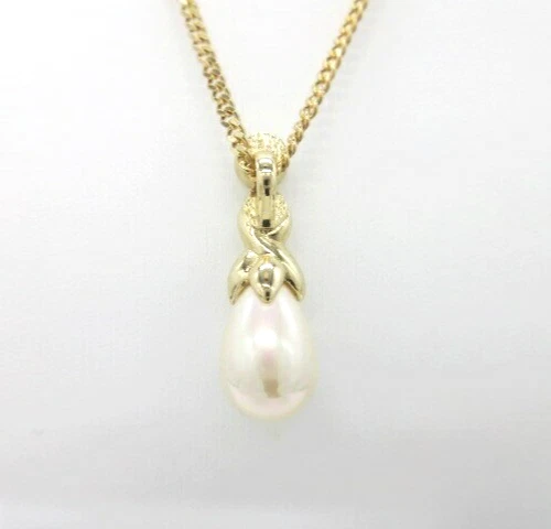 Collana Christian Dior Germania con ciondolo e strass di perle finte placcato oro