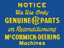 IHC, IH, McCormick Deering Genuine Parts NEW Sign: 30x40" USA STEEL XXL Size