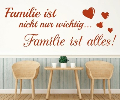 Wandtattoo Spruch Familie ist nicht nur wichtig. Wandbild Wandsticker