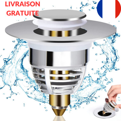 2 Bouchons De Lavabo Universels 3 En 1 - Pop-up Avec Filtre Amovible, Pour Trous 2,8 à 3,2cm, Acier Inoxydable, Attrape-cheveux