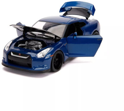 ミニカー FAST&FURIOUS JADATOYS 1/18 LED GT-R 1/18 Jada 2009 Nissan GT-R R35 (Blue Metallic and Carbon