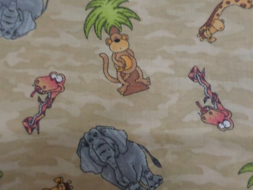 CUTE JUNGLE ANIMAL PRINT Tan Camo Background Cotton Quilt Fabric SBTYX44 - Picture 5 of 6