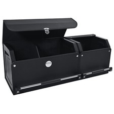Car Trunk Organizer 2 In 1 Leather Car Storage Box With Lid And Sturdy Handle