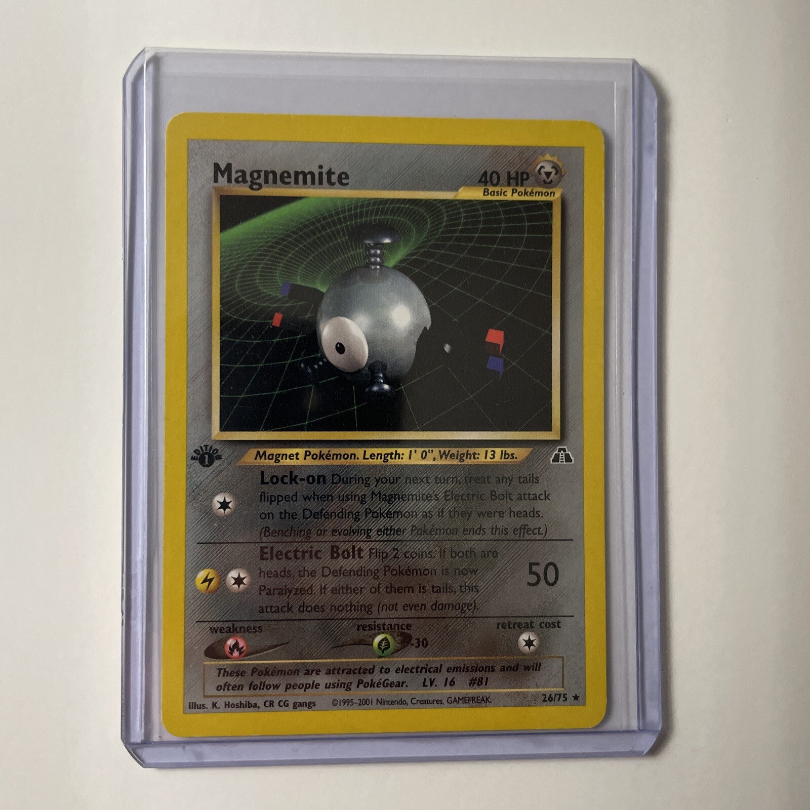 Pokémon Card Magnemite 26/75 Rare 1st Edition Neo Discovery LP