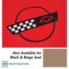 Standard Seat Covers With Emblem - Blackbeige 100 Leather - 1993 C4 Corvette