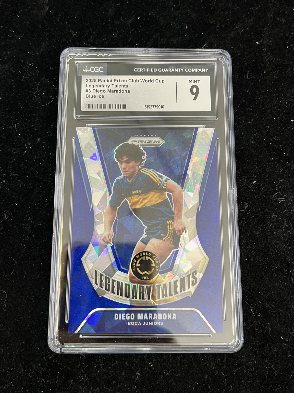 Diego Maradona 2025 Panini Prizm Club World Cup Legendary Talents Blue Ice /99