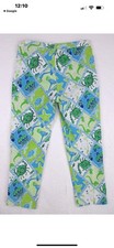 Lilly Pulitzer Vintage White Label Skinny Crop Pants Starboard Patch Sz 10
