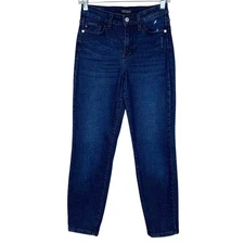 Judy Blue Boyfriend Fit Jeans Dark Wash Stretchy Distressed JB8114DK Women's 0