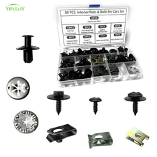 80pcs For Ford Engine Splash Fastener Fender Liner Body Bolts U-nut Clips