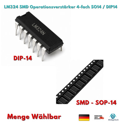 LM324 LM324D LM324N Operationsverstärker DIP-14 / SOP-14   1-10 Stück Auswahl